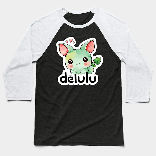 Delulu Kawaii Monster Pals Baseball T-Shirt by MaystarUniverse